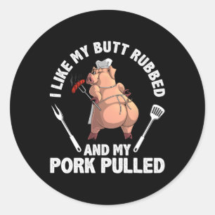 Funny Bbq Design For Men Women Bbq Lover Grilling  Classic Round Sticker