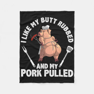 Funny Bbq Design For Men Women Bbq Lover Grilling Fleece Blanket