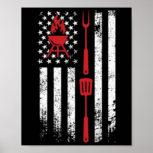 Funny Bbq Design Meat Smoking  Poster (Front)