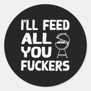 Funny Bbq Father Funny Smoke  Classic Round Sticker