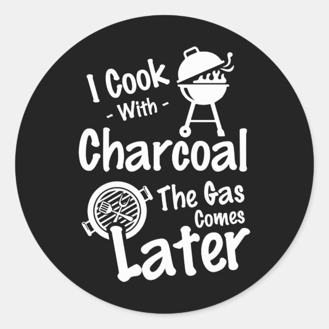Funny bbq gas word art  classic round sticker (Front)