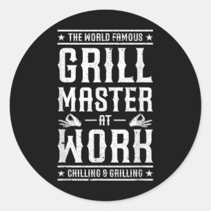Funny Bbq Gift! For Fans Of Smoking, Grilling And Classic Round Sticker