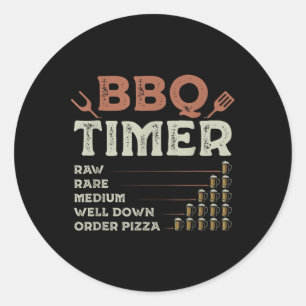 Funny Bbq Grill Chef Grilling Master Barbecue Love Classic Round Sticker