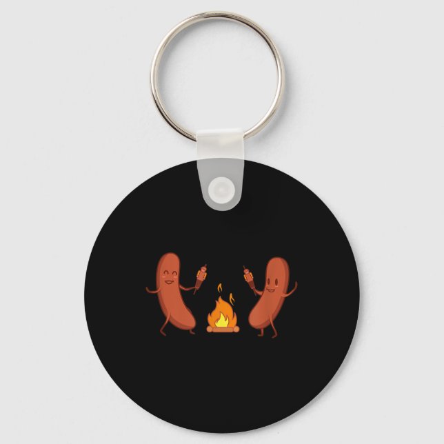 Funny Bbq Grill Grilling Bbq Beer Griller Sausage  Key Ring (Front)
