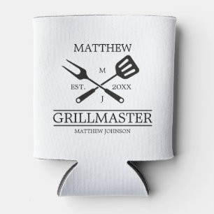 Funny BBQ Grill Master Personalised Barbecue Best  Can Cooler