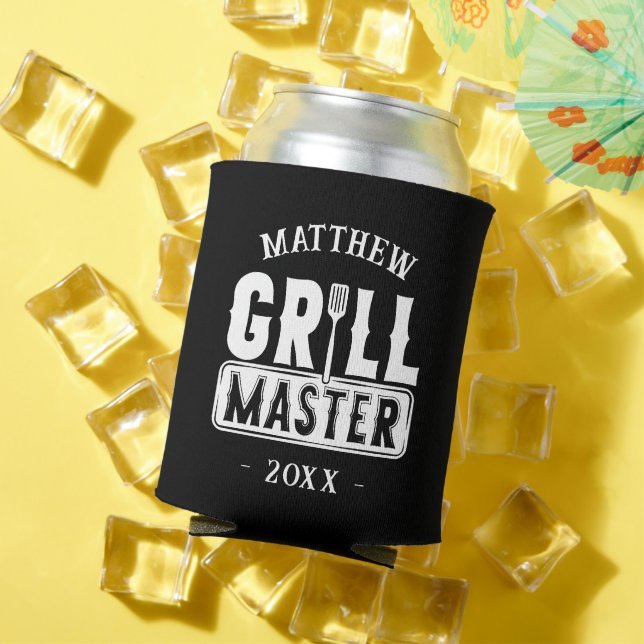 Funny BBQ Grill Master Personalised Barbecue King Can Cooler (In Situ Summer)