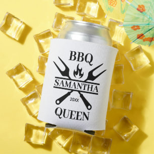 Funny BBQ Grill Master Personalised Barbecue Queen Can Cooler