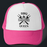 Funny BBQ Grill Master Personalised Barbecue Queen Trucker Hat<br><div class="desc">Funny BBQ Grill Master Personalised Barbecue Best</div>