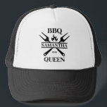 Funny BBQ Grill Master Personalised Barbecue Queen Trucker Hat<br><div class="desc">Funny BBQ Grill Master Personalised Barbecue Best</div>