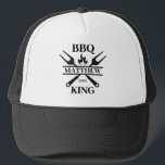 Funny BBQ Grill Master Personalized Barbecue King  Trucker Hat<br><div class="desc">Funny BBQ Grill Master Personalized Barbecue Best</div>