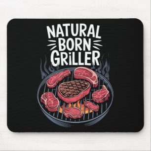 Funny Bbq Grill Natural Born Griller Mouse Pad