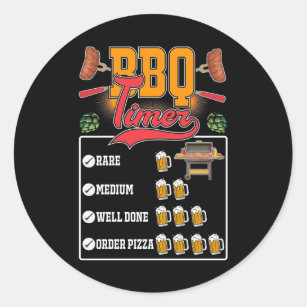 Funny BBQ Griller Meat Lover Barbecue Grilling Classic Round Sticker