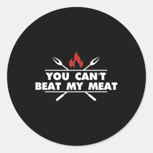 Funny Bbq Grilling Chef Meat Humour  Classic Round Sticker