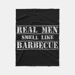 Funny Bbq Grilling Gift Shirt Real Men Smell Like  Fleece Blanket