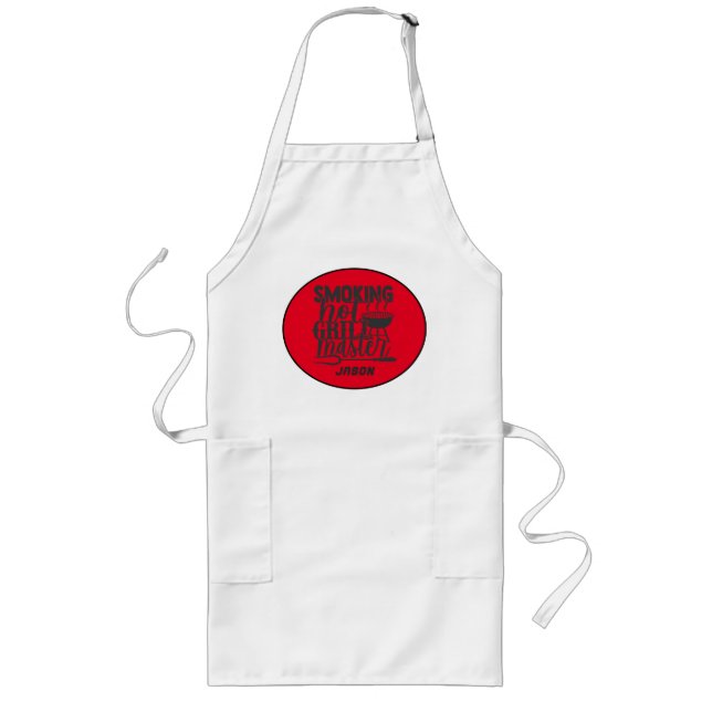 Funny BBQ Grilling Master Backyard Personalise Long Apron (Front)