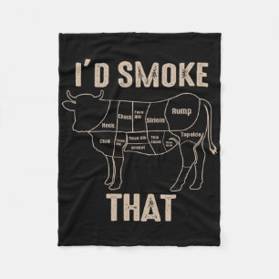 Funny Bbq Grilling Quote Cow Fleece Blanket