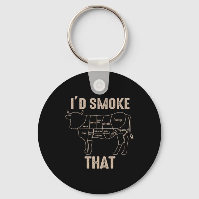 Funny Bbq Grilling Quote Cow  Key Ring (Front)