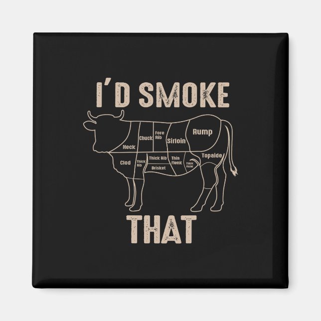 Funny Bbq Grilling Quote Cow  Magnet (Front)