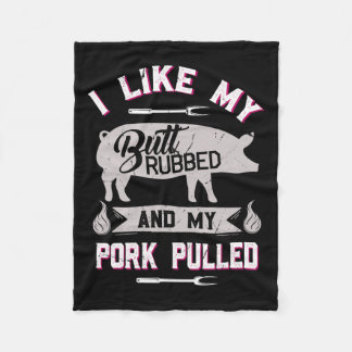 Funny Bbq Grilling Quote Pig Pulled Pork Fleece Blanket