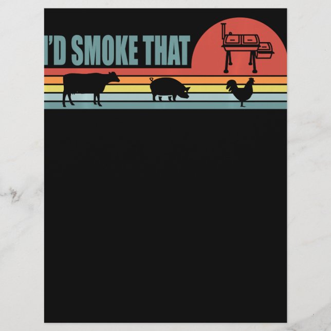 Funny BBQ Id Smoke That Barbeque Retro Flyer (Front)