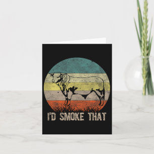 Funny Bbq I'd Smoke That Vintage Style Design With Card