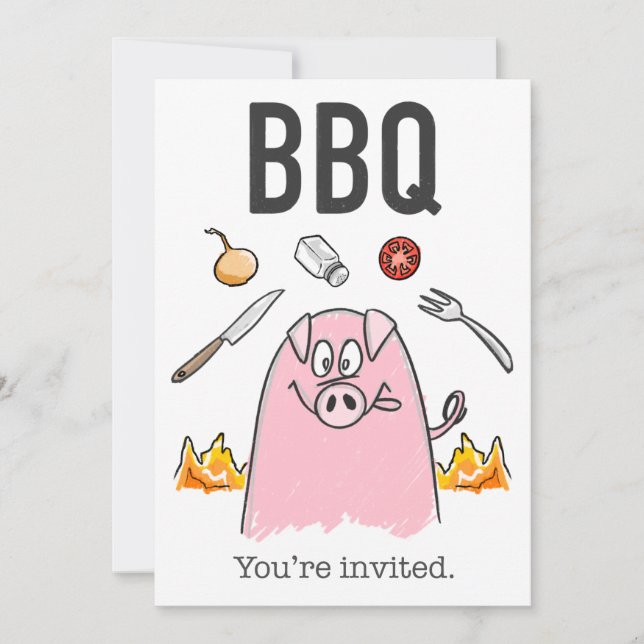 Funny BBQ Invitation (Front)
