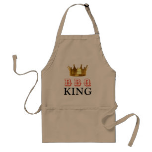 FUNNY BBQ KING GOLD CROWN MENS STANDARD APRON