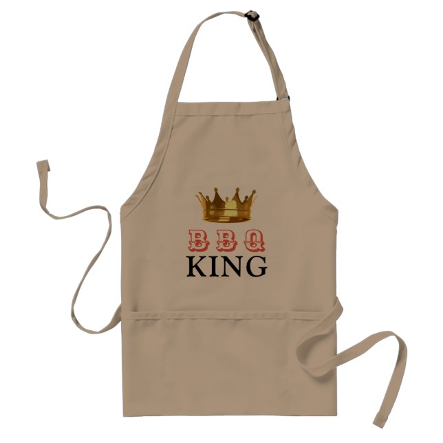 FUNNY BBQ KING GOLD CROWN MENS   STANDARD APRON (Front)