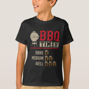 Funny Bbq Meat Cooking Timer Beer Grill Chef Rbecu T-Shirt