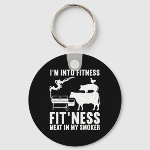 Funny Bbq Meat Smoking Art For Men Women Rbeque Gr Key Ring