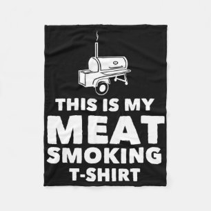Funny Bbq Meat Smoking Design Fleece Blanket