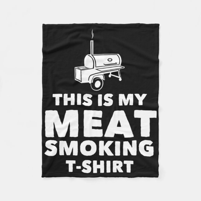 Funny Bbq Meat Smoking Design  Fleece Blanket (Front)