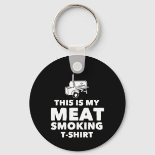 Funny Bbq Meat Smoking Design Key Ring