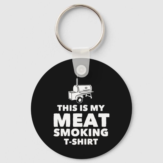 Funny Bbq Meat Smoking Design  Key Ring (Front)