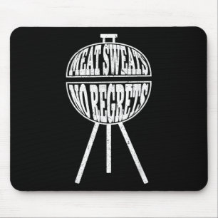 Funny Bbq Meat Sweats No Regrets Clic Charcoal Gri Mouse Pad