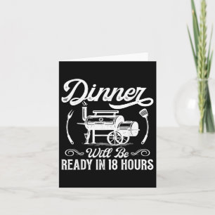 Funny Bbq Men Smoking Meat Smoker Grilling Barbecu Card