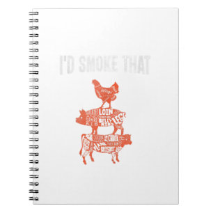 Funny Bbq Party Smoker Chef Costume I'd Smoke That Notebook