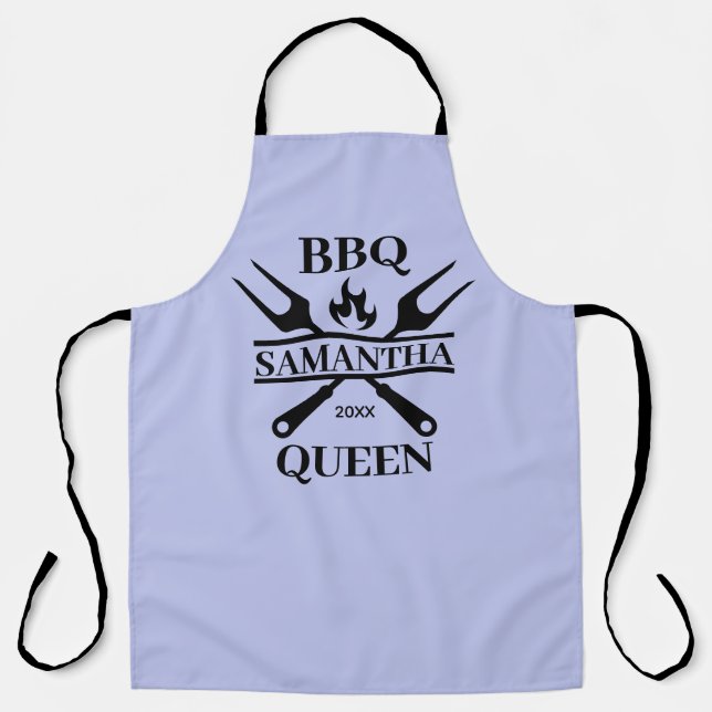 Funny BBQ Personalised Barbecue Queen Apron (Front)