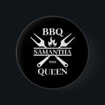 Funny BBQ Personalised Barbecue Queen Apron Cuttin 6 Cm Round Badge<br><div class="desc">Funny BBQ Grill Master Personalised Barbecue Best</div>