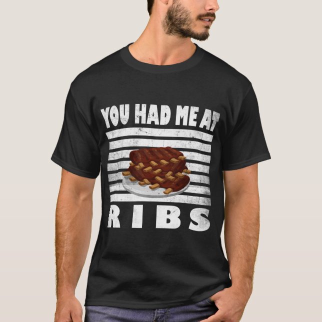 Funny BBQ Rib Lover Meat Smoker Grill  T-Shirt (Front)