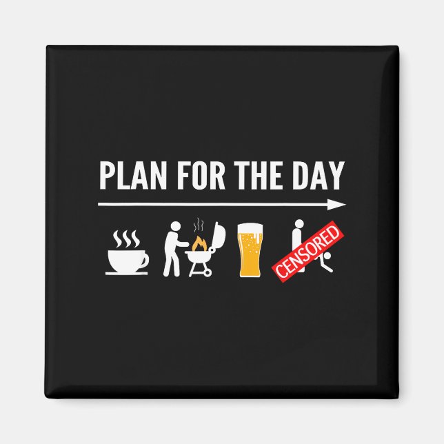Funny bbq shirts for men coffee grilling beer magnet (Front)