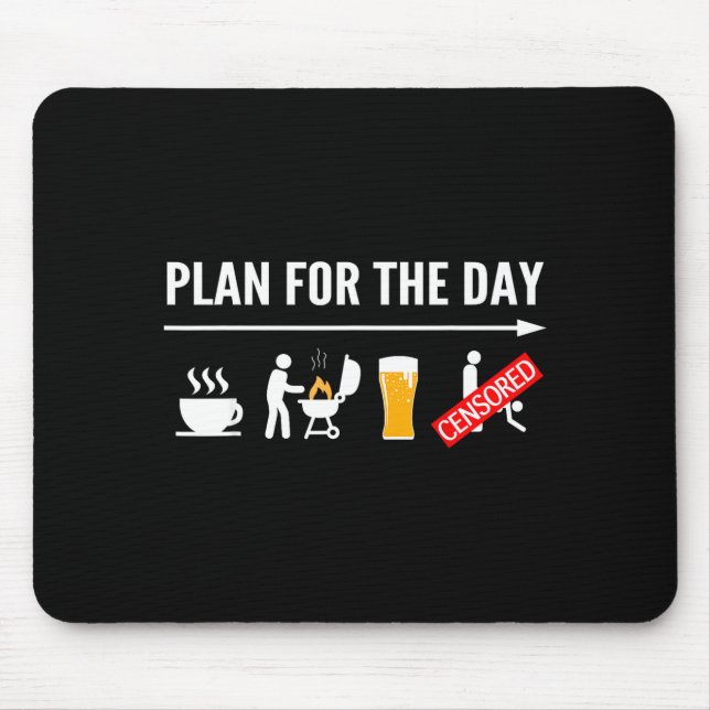 Funny bbq shirts for men coffee grilling beer mouse pad (Front)