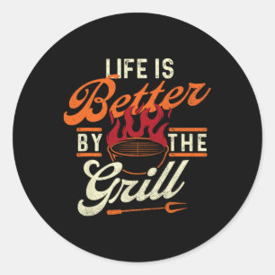 Funny Bbq Shirts Life Is Better Classic Round Sticker