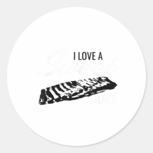 Funny Bbq Shirts Love A Sweet Rib Rack Pitmasters Classic Round Sticker
