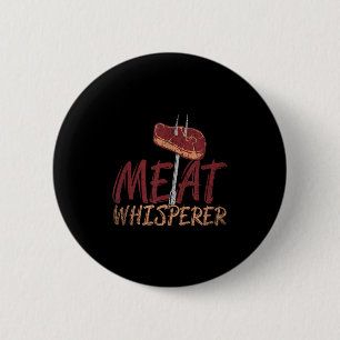 Funny Bbq Smoked Meat Steak Gift Idea Barbecue 6 Cm Round Badge