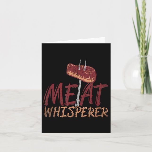 Funny Bbq Smoked Meat Steak Gift Idea Barbecue  Card (Front)