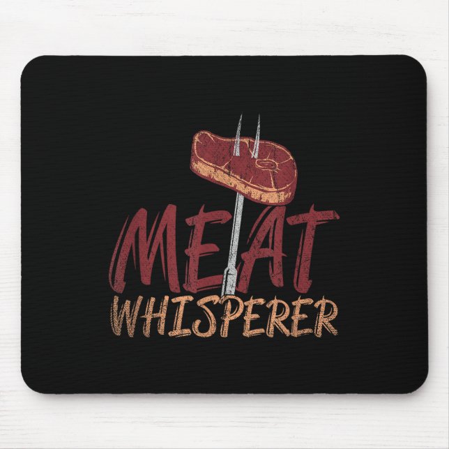 Funny Bbq Smoked Meat Steak Gift Idea Barbecue  Mouse Pad (Front)