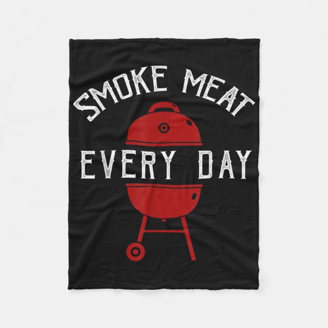 Funny Bbq Smoker Accessory Pitmaster Dad Grilling  Fleece Blanket (Front)