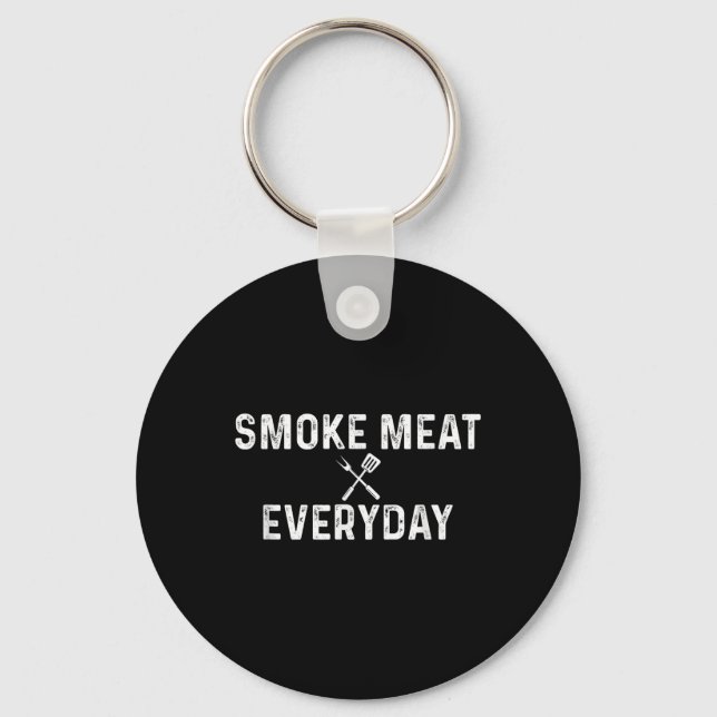 Funny Bbq Smoker Accessory Pitmaster Dad Grilling  Key Ring (Front)