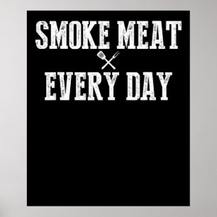 Funny Bbq Smoker Accessory Pitmaster Dad Grilling Poster